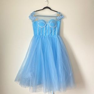 Blue Cocktail Dress with tulle